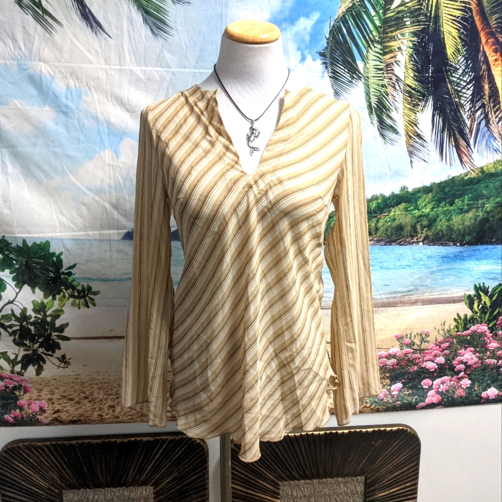 Sheer blouse bell sleeve